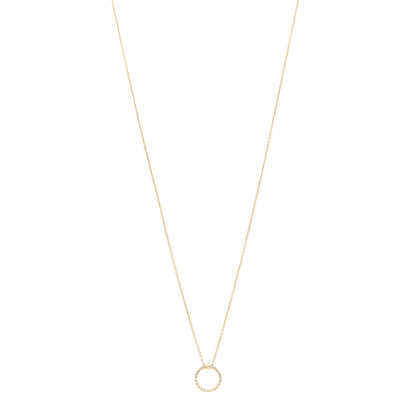 Roberto Coin 18K Yellow Gold Diamond Tiny Treasures .09ctw Circle Pendant Necklace 1 of 5