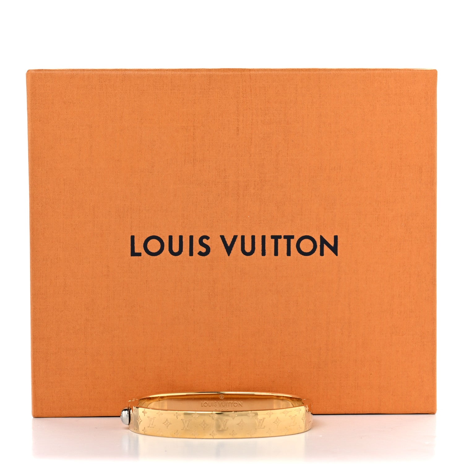 Louis Vuitton Brass Monogram Nanogram Cuff M Gold 7 of 7