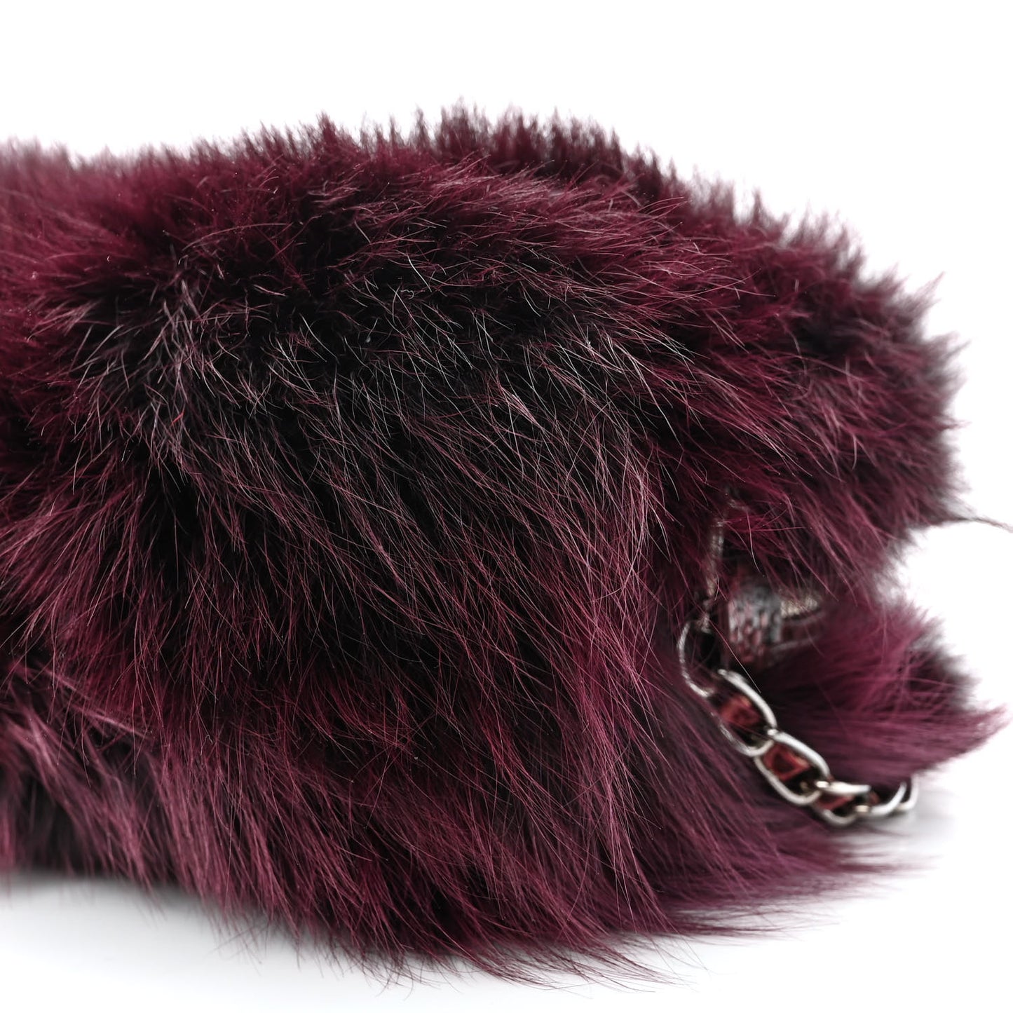Fox Fur Snakeskin Chain Bag
