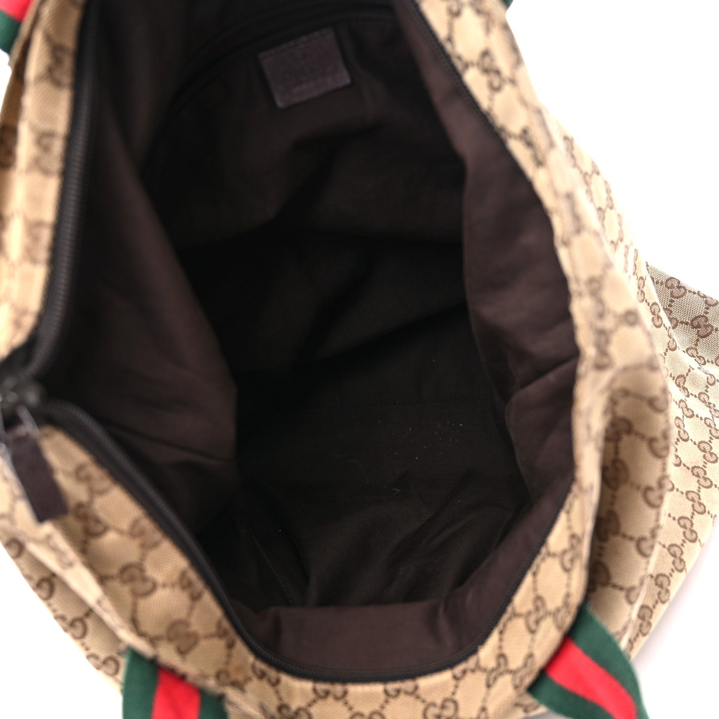 GG Monogram Large Web Handle Vertical Tote Dark Brown