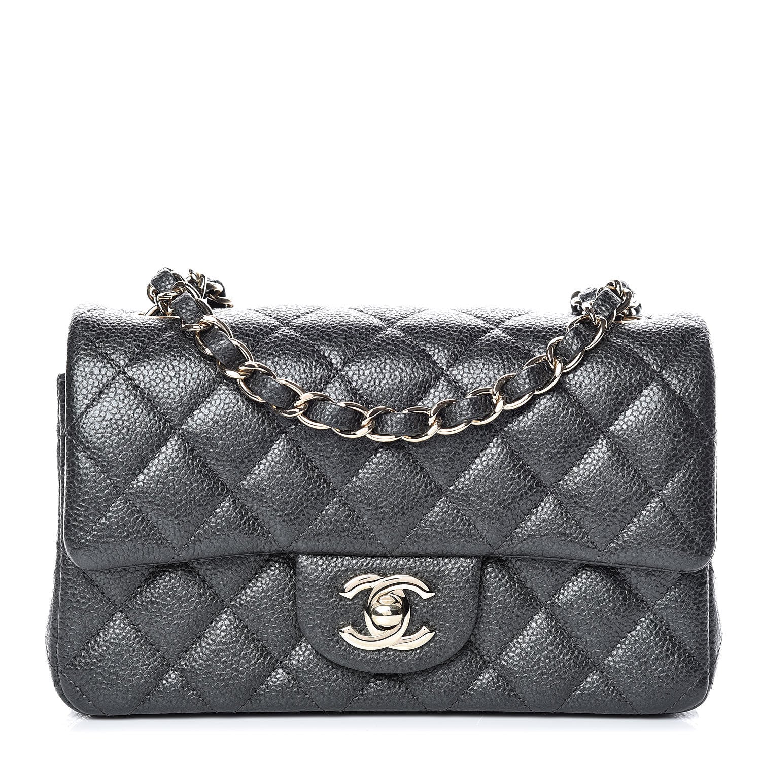 Chanel Caviar Quilted Mini Rectangular Flap Dark Grey 1 of 10