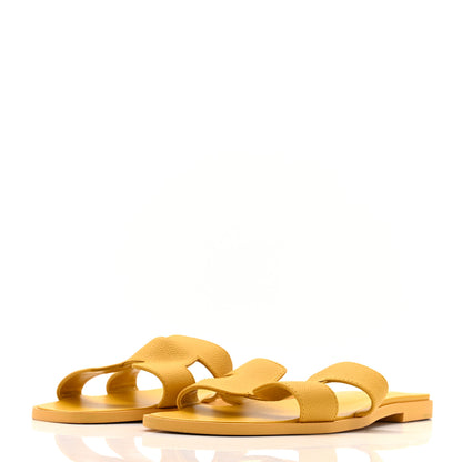Hermes Epsom Oran Sandals 40 Jaune Sable 4 of 11