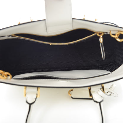 Prada Saffiano Soft Calfskin Small Zippered Tote White 6 of 9
