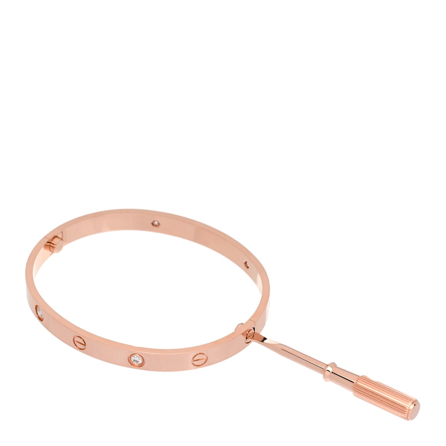 18K Pink Gold 4 Diamond LOVE Bracelet 19