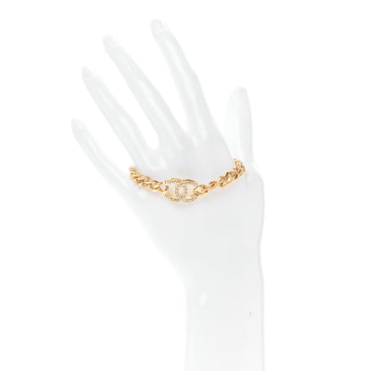 Chanel Crystal CC Chain Link Bracelet Gold 2 of 5