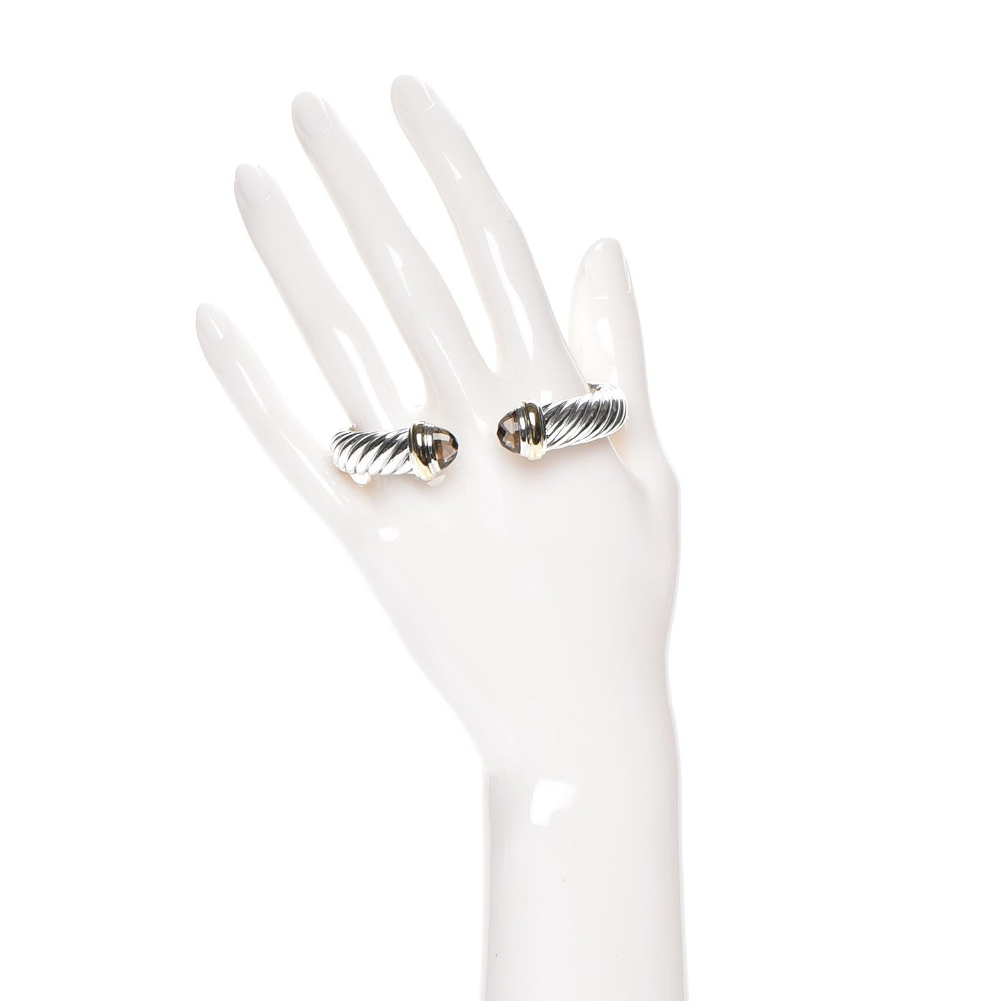 Sterling Silver 18K Yellow Gold Smoky Quartz 11mm Waverly Bracelet