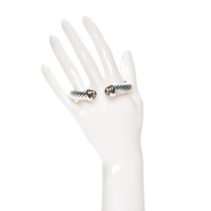 David Yurman Sterling Silver 18K Yellow Gold Smoky Quartz 11mm Waverly Bracelet 2 of 5