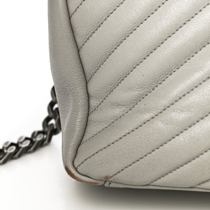 Saint Laurent Sheepskin Matelasse Large Monogram College Satchel Light Grey 27 of 31