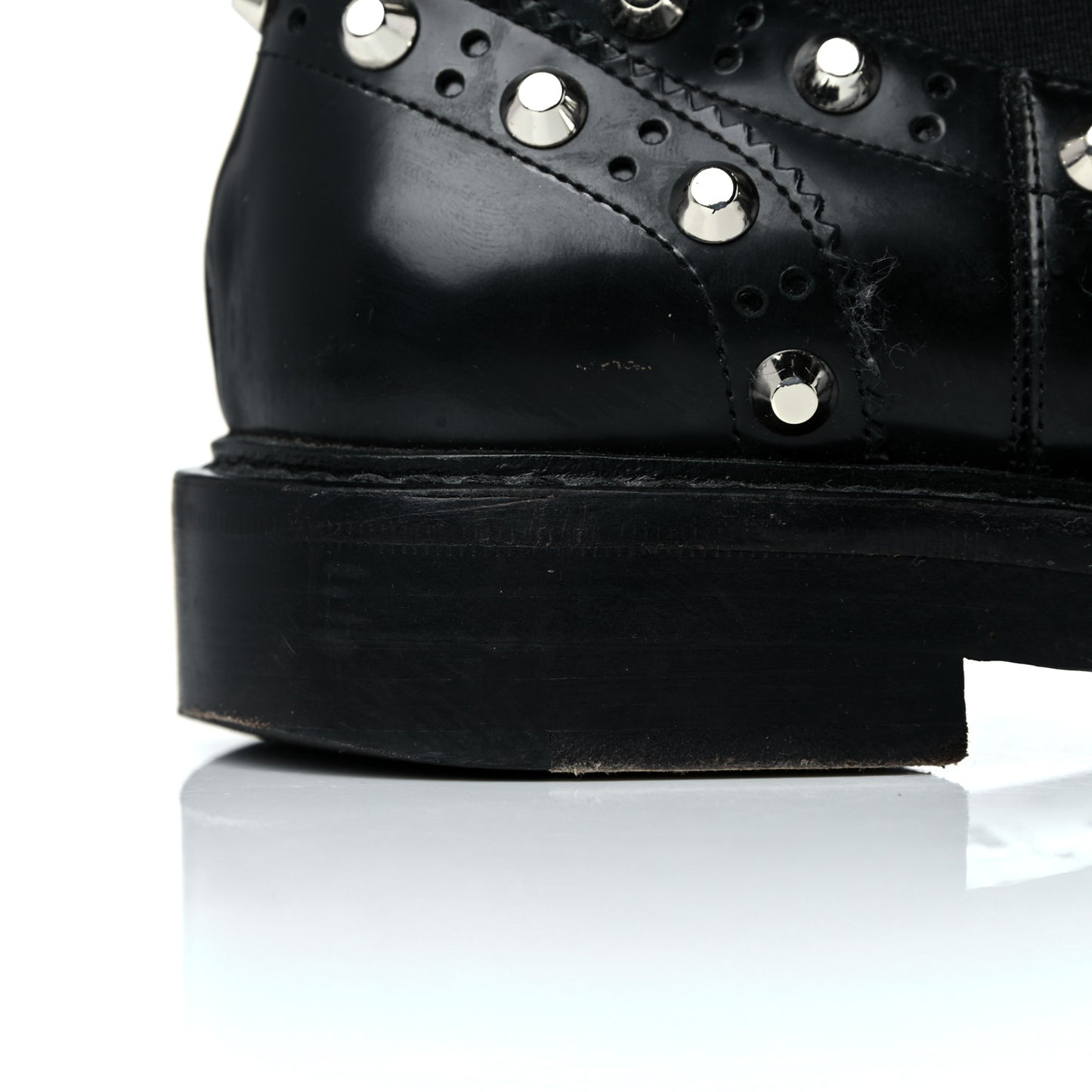 Calfskin Womens Studded Chelsea Boots 37 Black