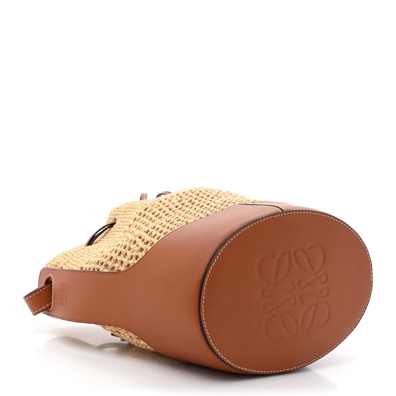 Loewe Raffia Calfskin Balloon Bucket Bag Natural Tan 4 of 10