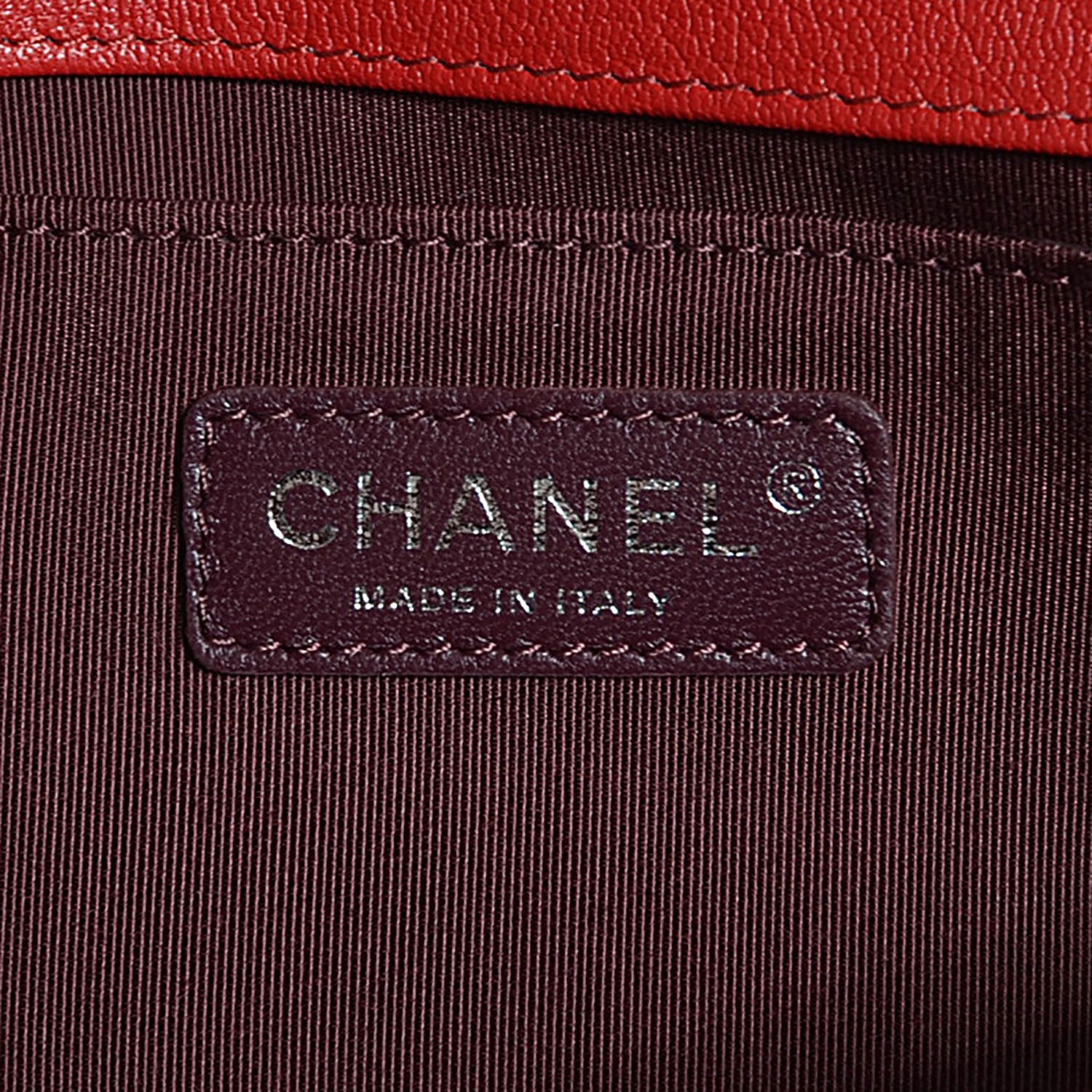 Chanel Goatskin Quilted Patent Medium Duo Boy Flap Red 6 of 8