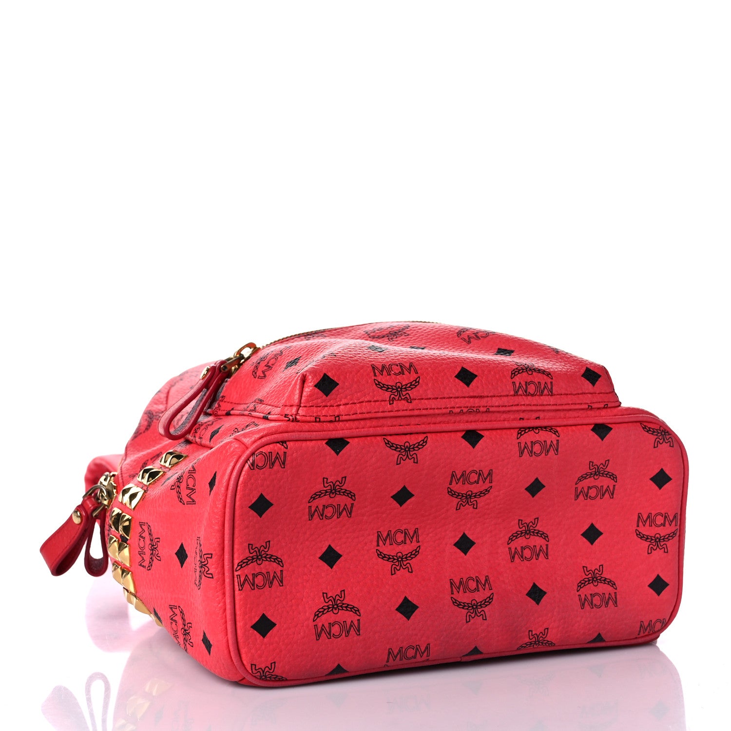 MCM Visetos Side Stud Small Stark Backpack Corail 1188877