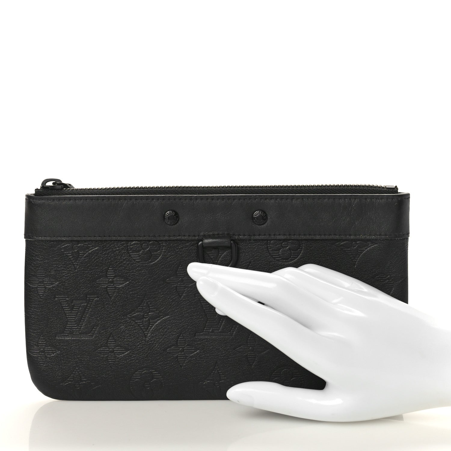 Louis Vuitton Calfskin Monogram Shadow Discovery Pochette PM Black 2 of 7
