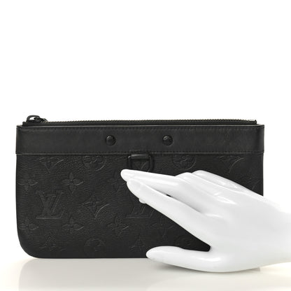 Louis Vuitton Calfskin Monogram Shadow Discovery Pochette PM Black 2 of 7