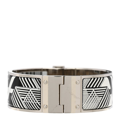 Hermes Enamel Printed Wide Charniere Sangles En ZigZag Hinged Bracelet S Positif Negatif 3 of 4
