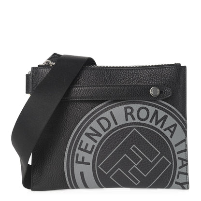 Fendi Cuoio Romano Selleria Fendi Stamp Patch Messenger Black Grigio 1 of 9