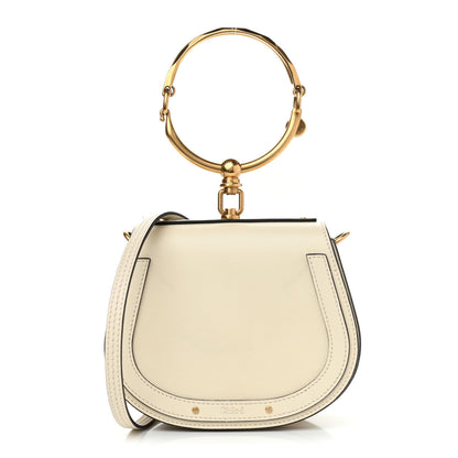 Chloe Calfskin Suede Small Nile Bracelet Bag Off White 1 of 9