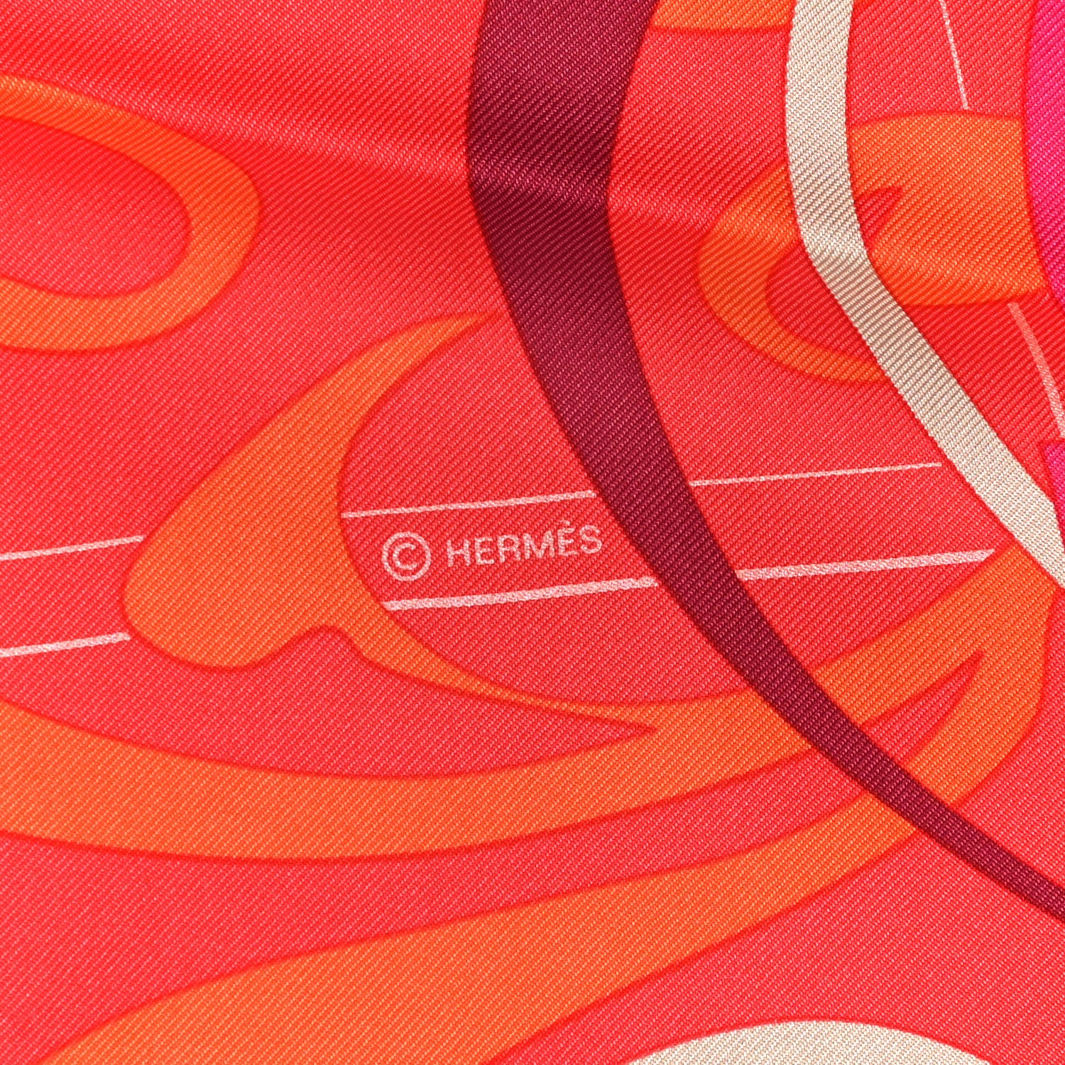 Hermes Silk Comme Histoires Scarf 90 Rouge Prune Orange 4 of 5