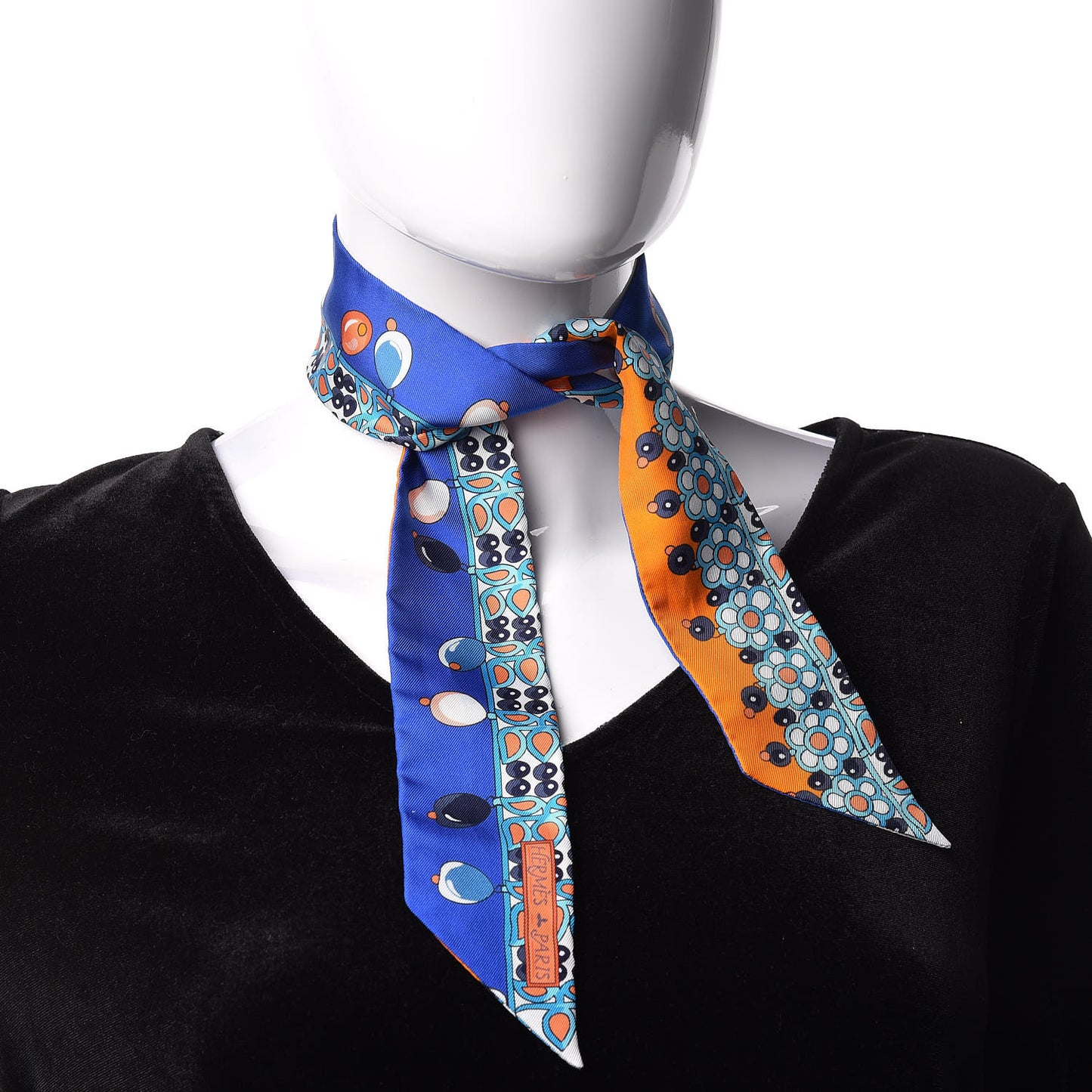 Silk Parures Des Maharajas Twilly Bleu Royal Orange Turquoise