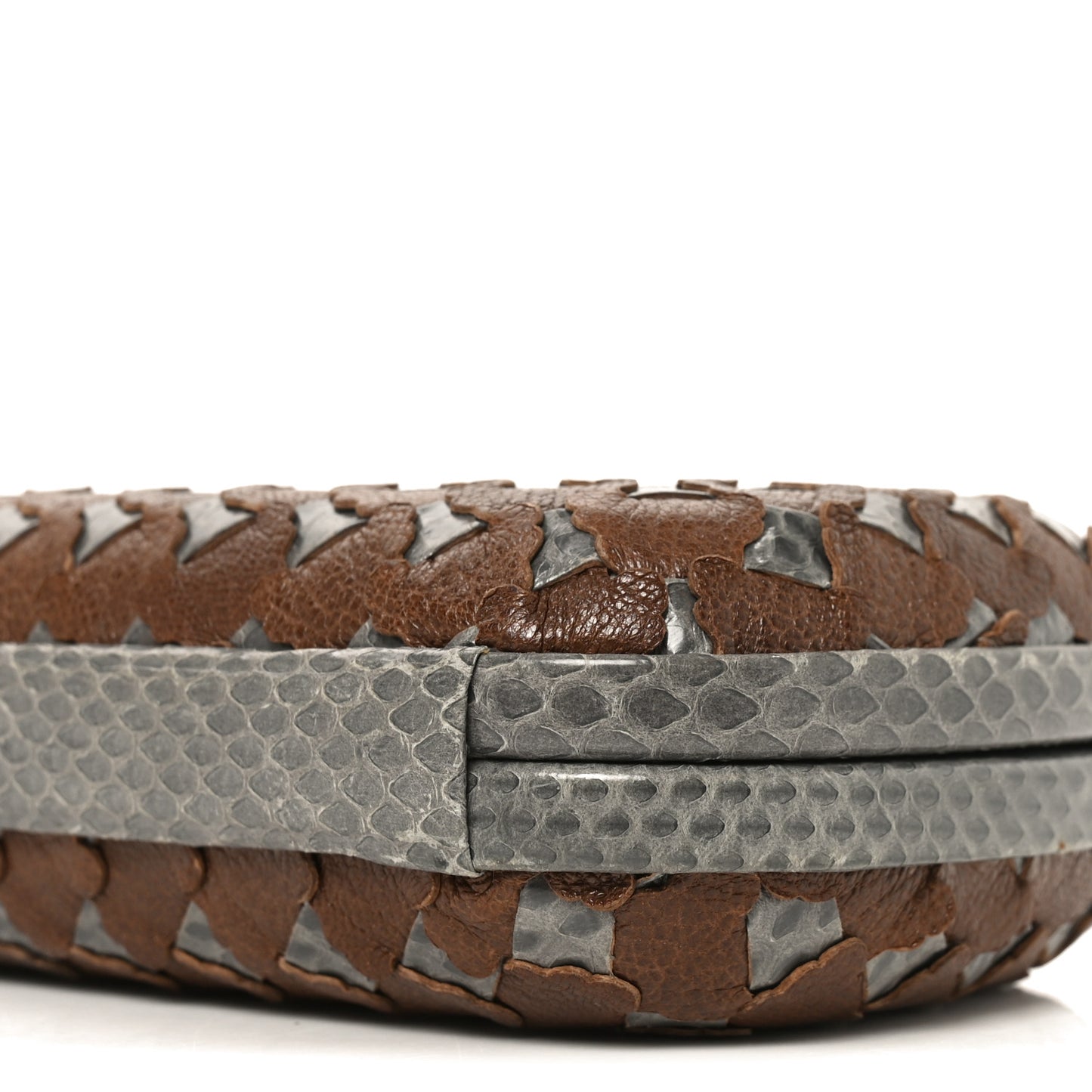 Snakeskin Knot Clutch Grey Multicolor