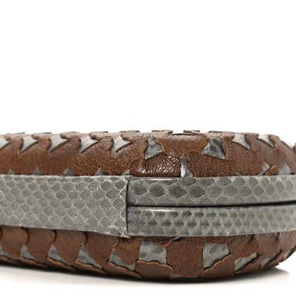 Bottega Veneta Snakeskin Knot Clutch Grey Multicolor 8 of 8