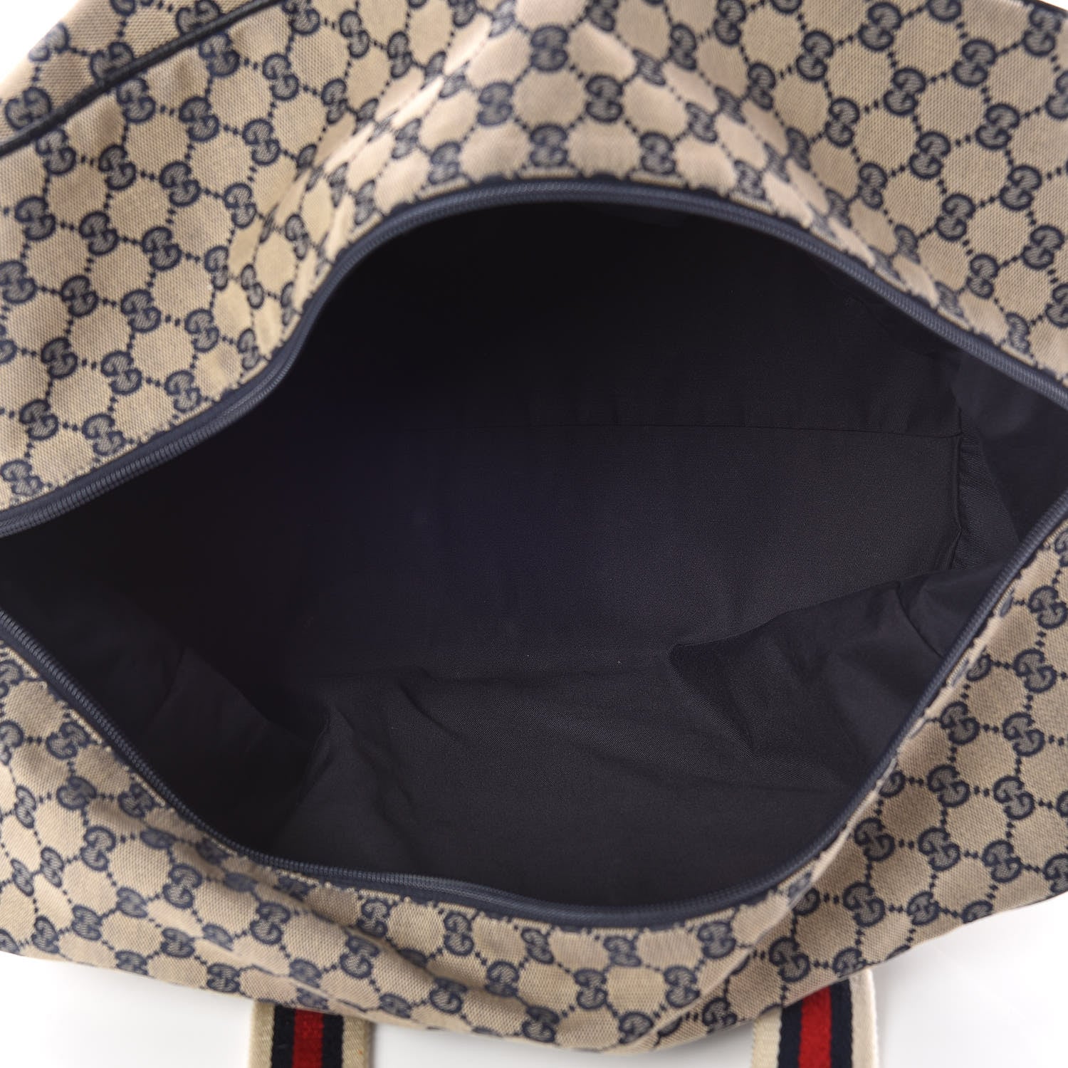 Gucci GG Monogram Web Large Collapsible Carry On Duffle Navy 5 of 16