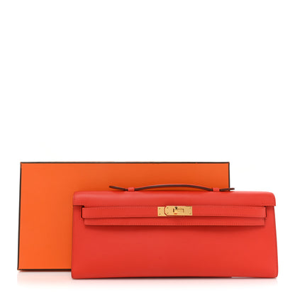 Hermes Swift Kelly Cut Clutch Pochette Capucine 13 of 13