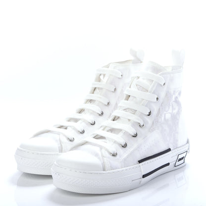 Christian Dior Technical Canvas Oblique Mens B23 High Top Sneakers 40 White 3 of 12