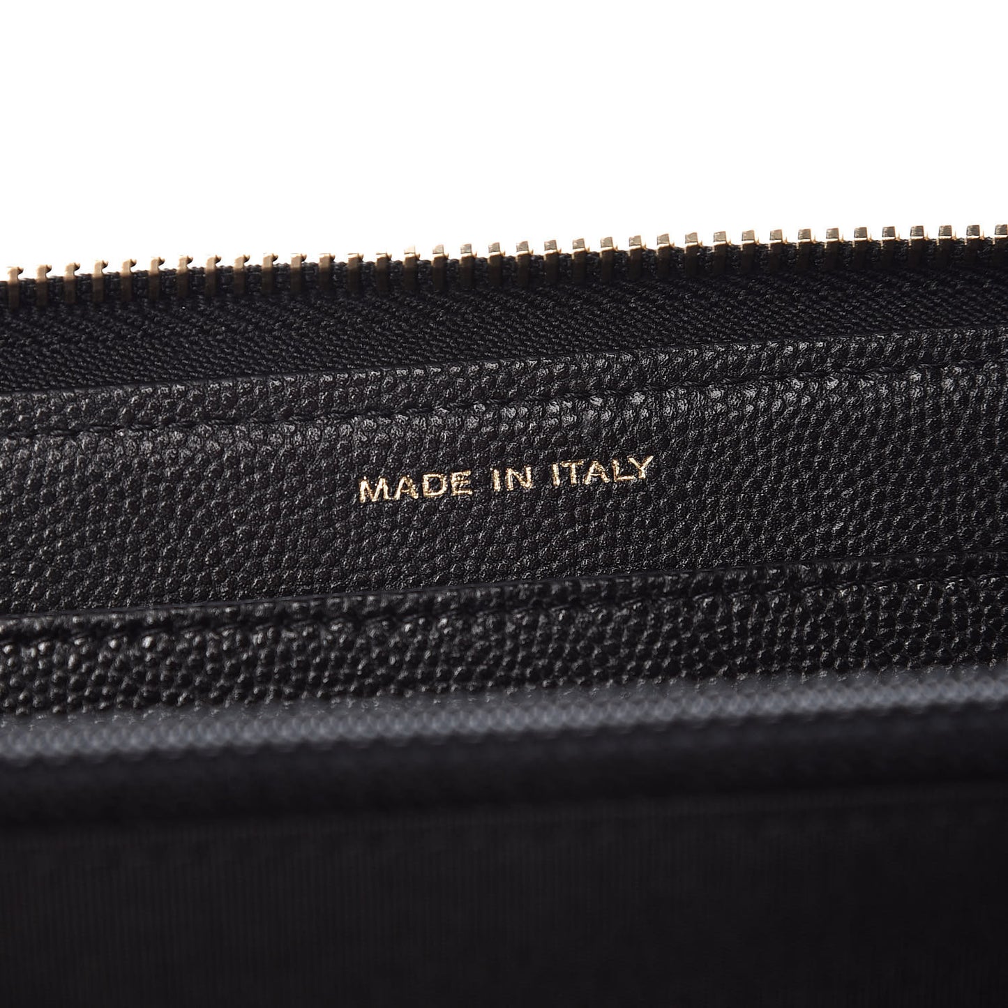 Caviar Camellia Embossed Large Zip Around Gusset Wallet Black