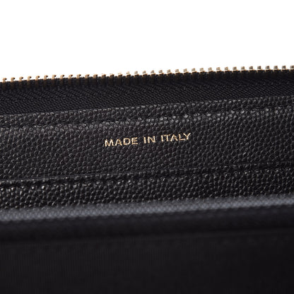 Chanel Caviar Camellia Embossed Large Zip Around Gusset Wallet Black 7 of 8