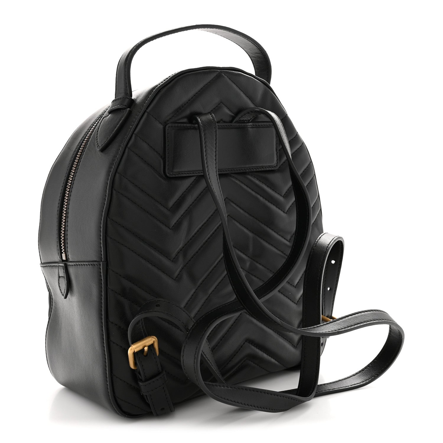Gucci Calfskin Matelasse GG Marmont Dome Backpack Black 2 of 10