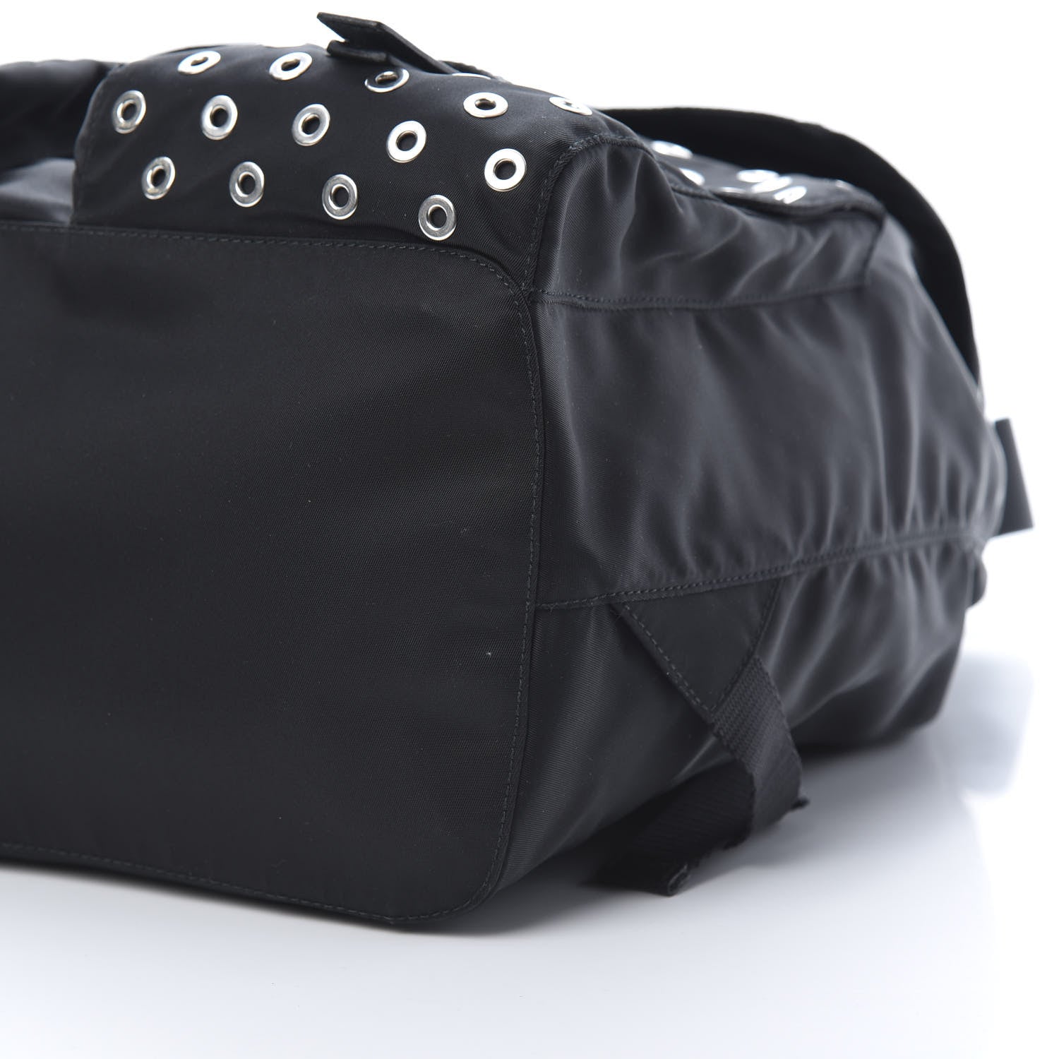Prada Tessuto Nylon Grommet Backpack Black 10 of 10
