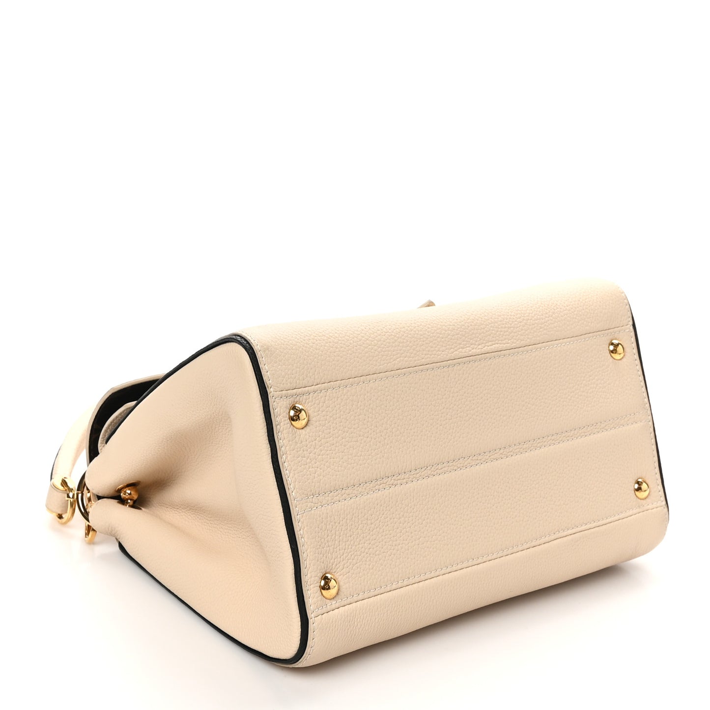 Grained Calfskin Monogram Double V Creme