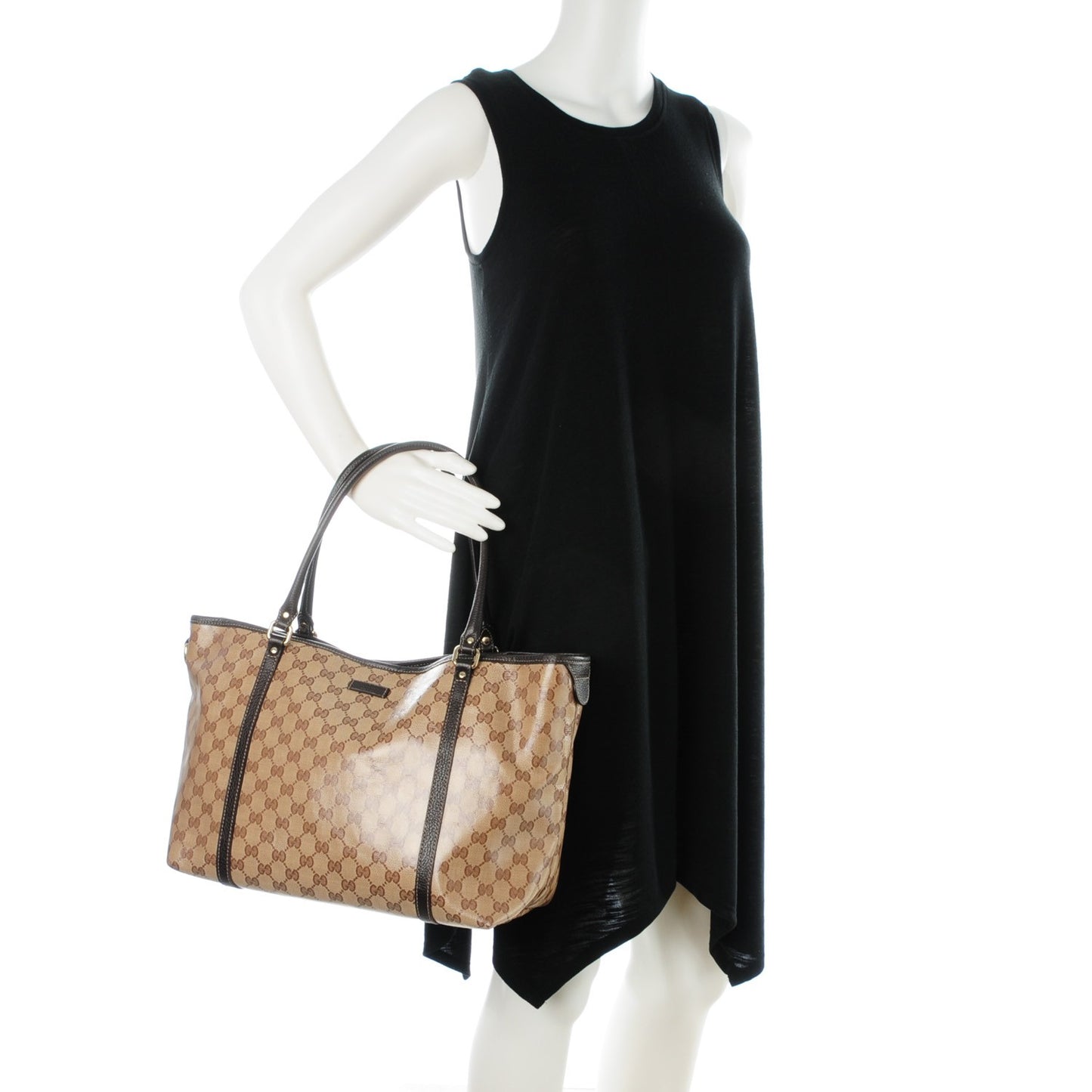 Crystal Monogram Medium Joy Tote Beige Ebony Testa di Moro