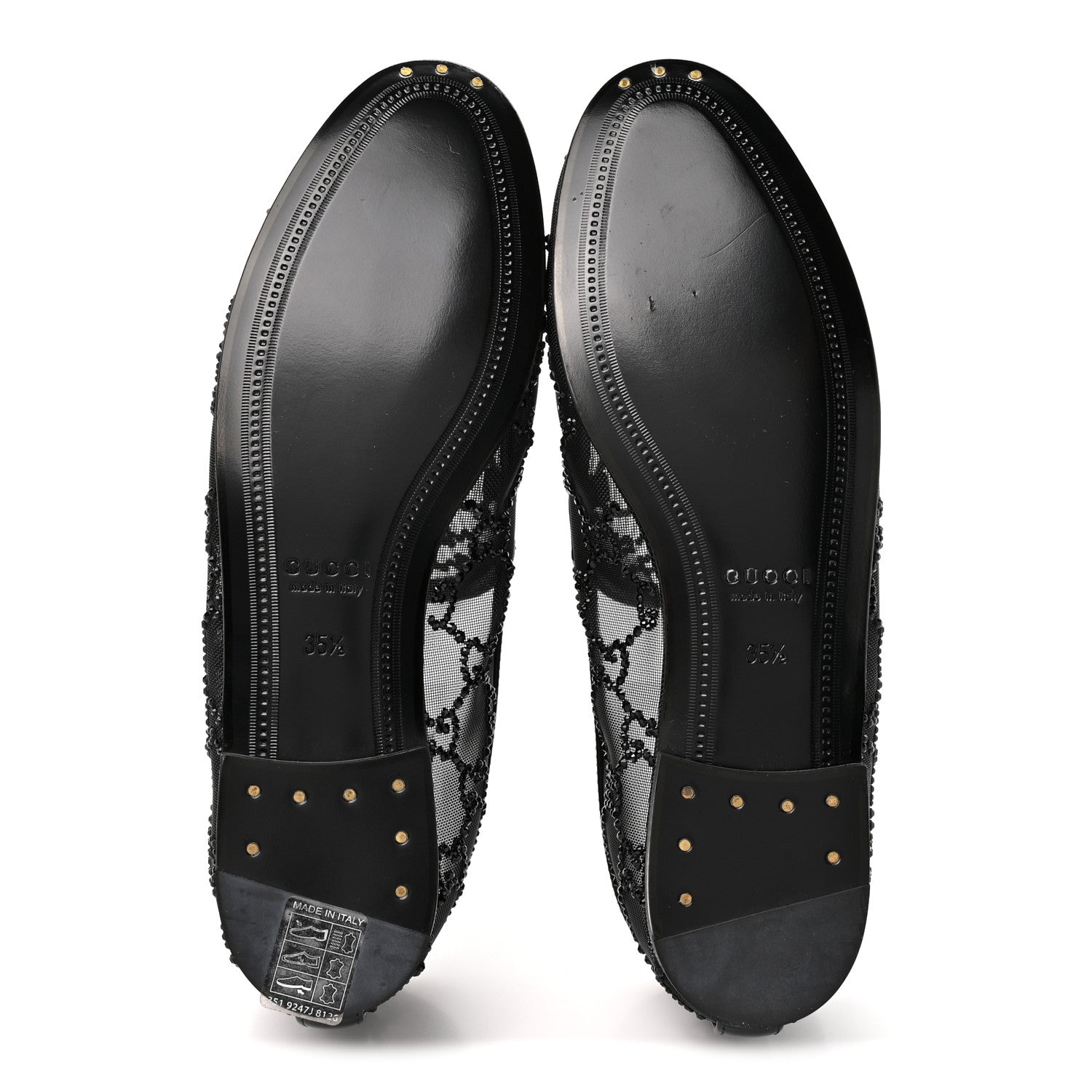 Gucci Tela Retino Kid Scamosciato Crystal GG Monogram Jordaan Loafer 35.5 Black 6 of 9