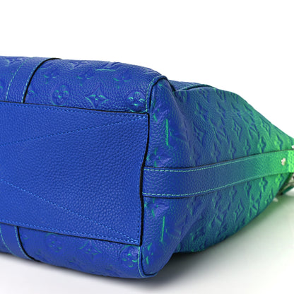 Louis Vuitton Taurillon Illusion Keepall Tote Bleu Vert 8 of 8