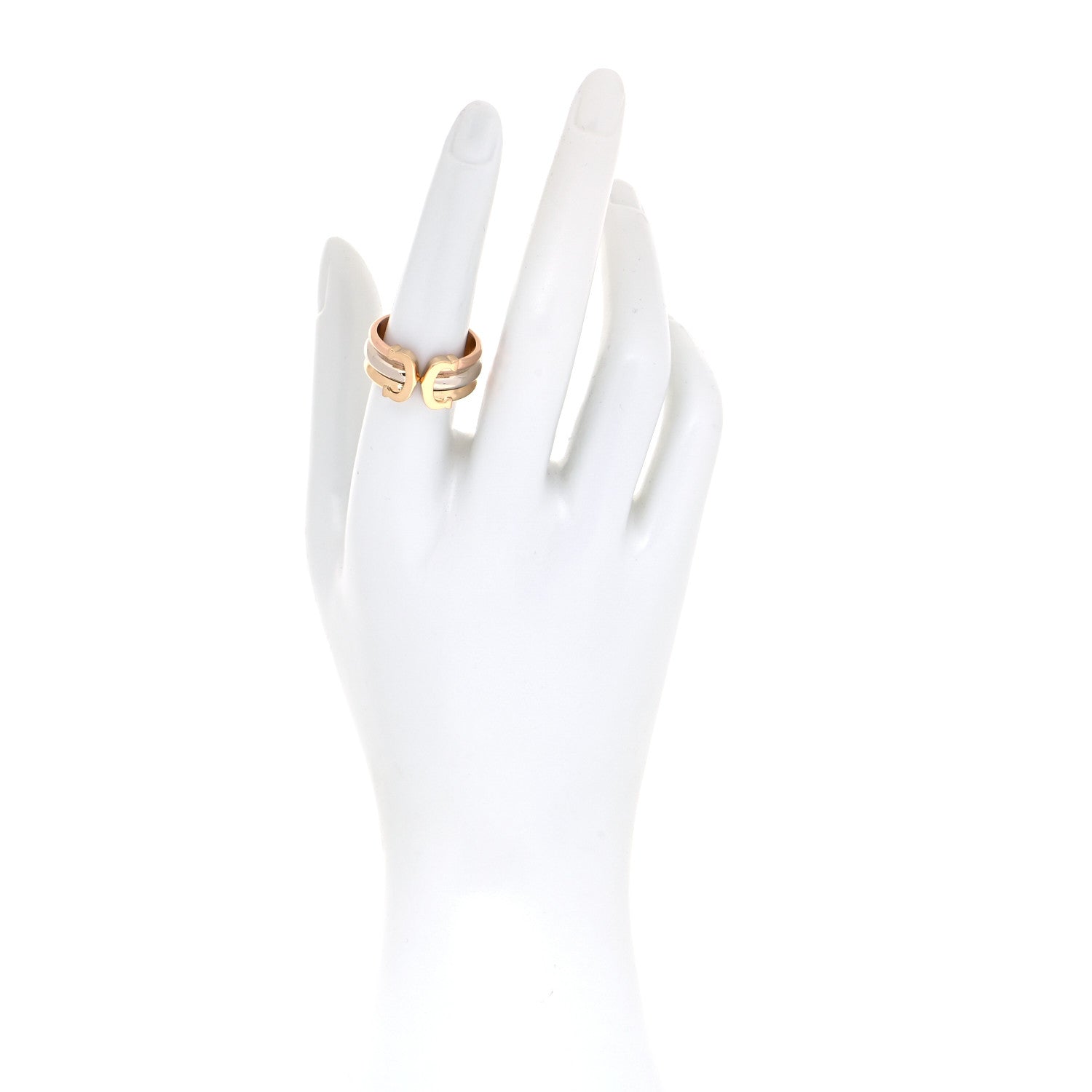 Cartier 18K Pink Yellow White Gold C De Cartier Ring 56 7.5 2 of 4
