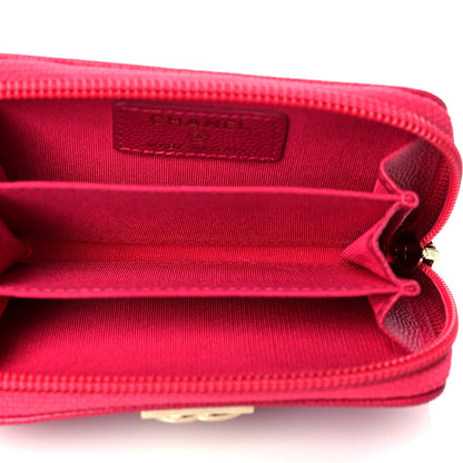Chanel Caviar Quilted Boy Zip Around Coin Purse Wallet Dark Pink 5 of 9
