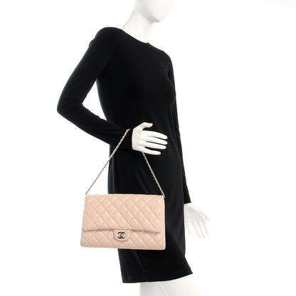 Chanel Caviar Quilted Clutch With Chain Flap Light Pink 2 of 8
