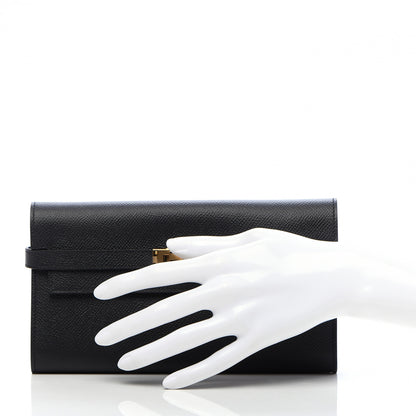 Hermes Epsom Kelly Longue Wallet Black 2 of 9