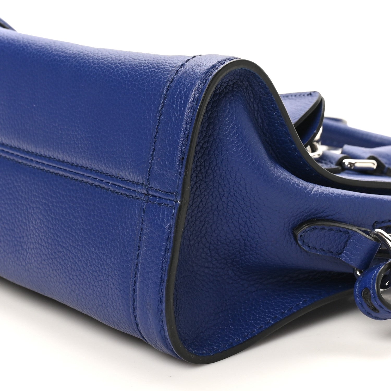Alexander McQueen Pebbled Calfskin Mini Skull Padlock Zip Around Tote Ultramarine 10 of 10