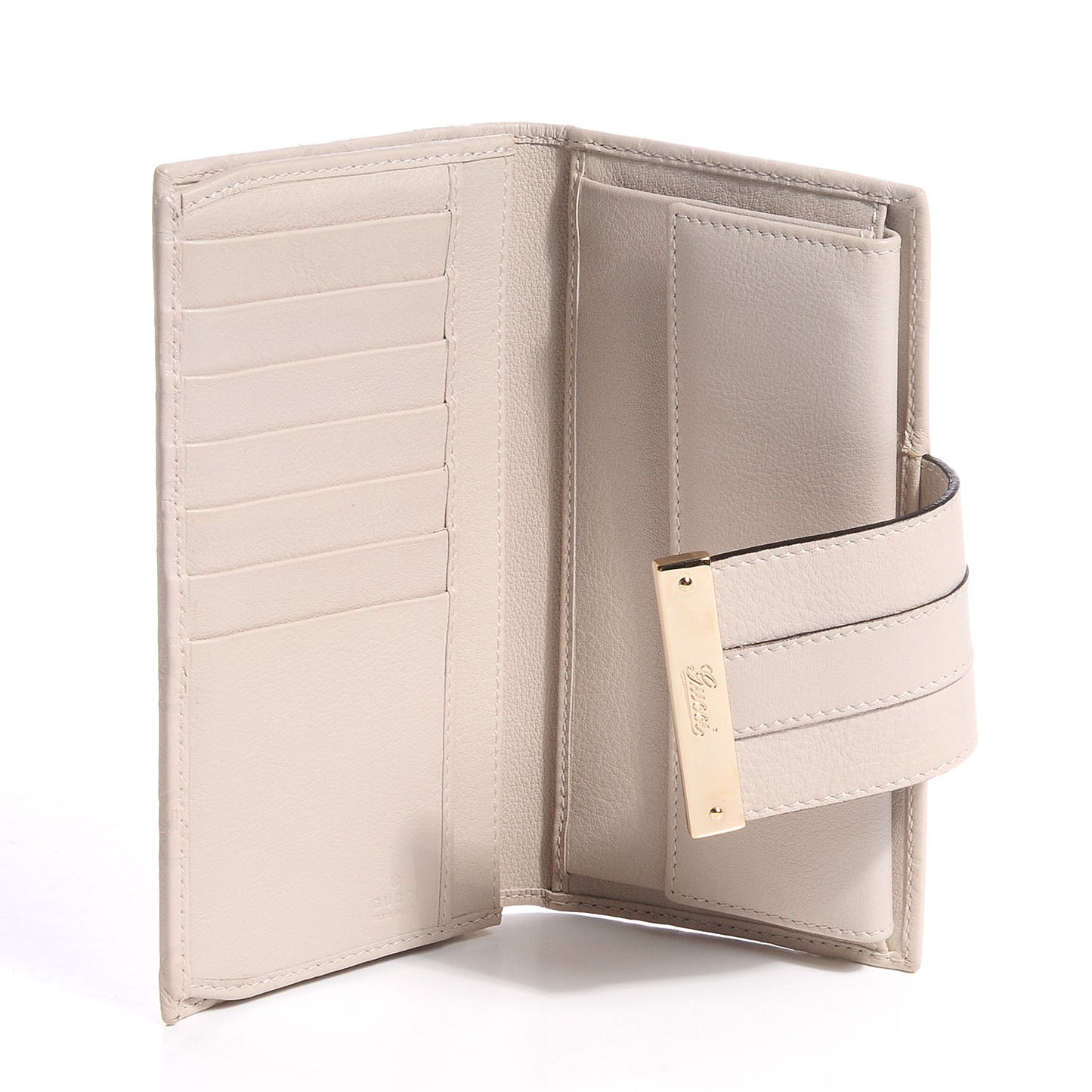 Guccissima Ladies Web Long Wallet Off White
