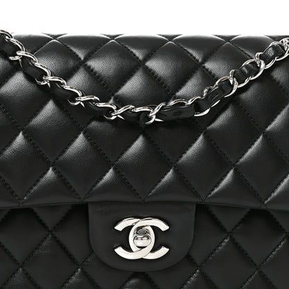 Chanel Lambskin Quilted Medium Double Flap Black 8 of 10