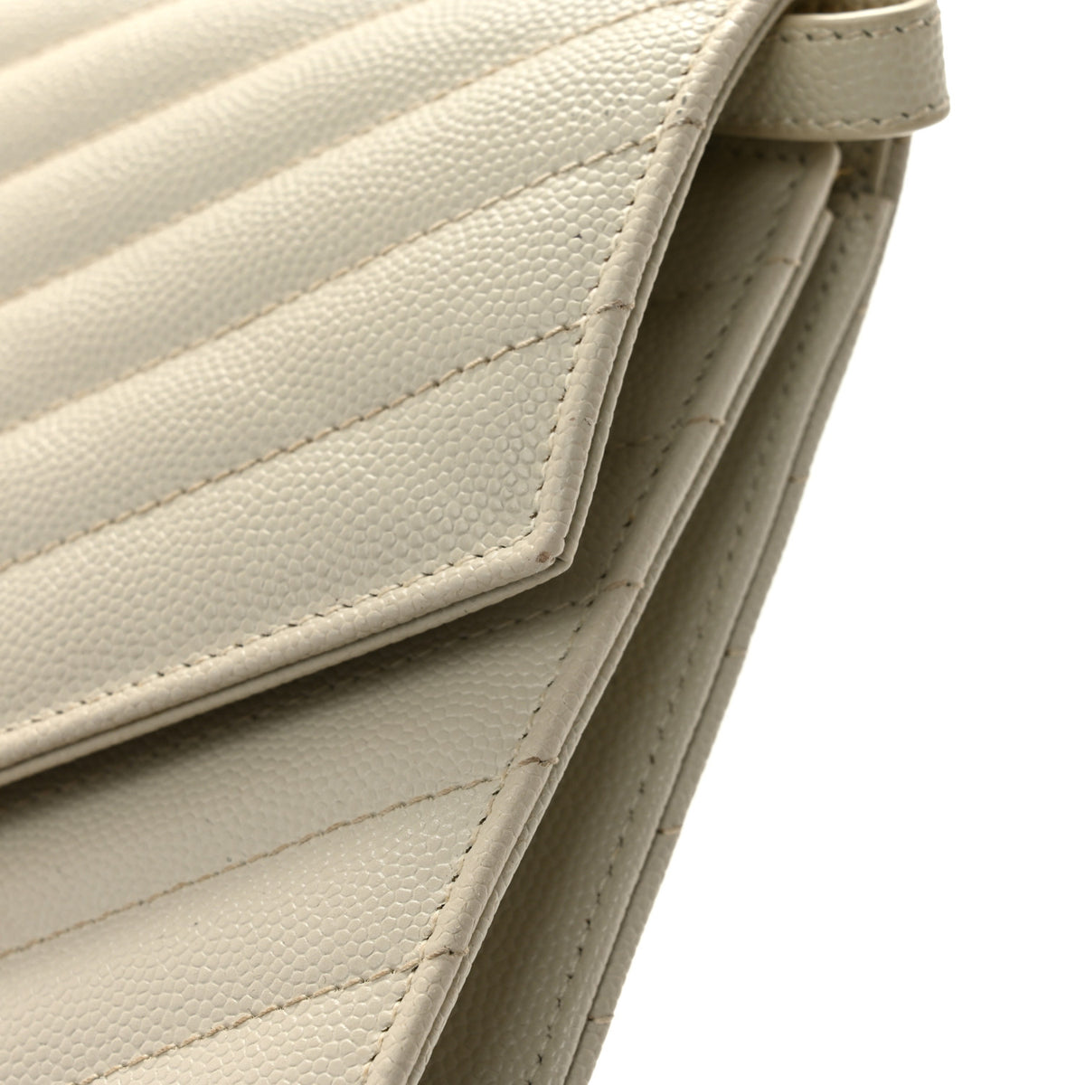 Grain De Poudre Matelasse Chevron Monogram Envelope Clutch Crema Soft