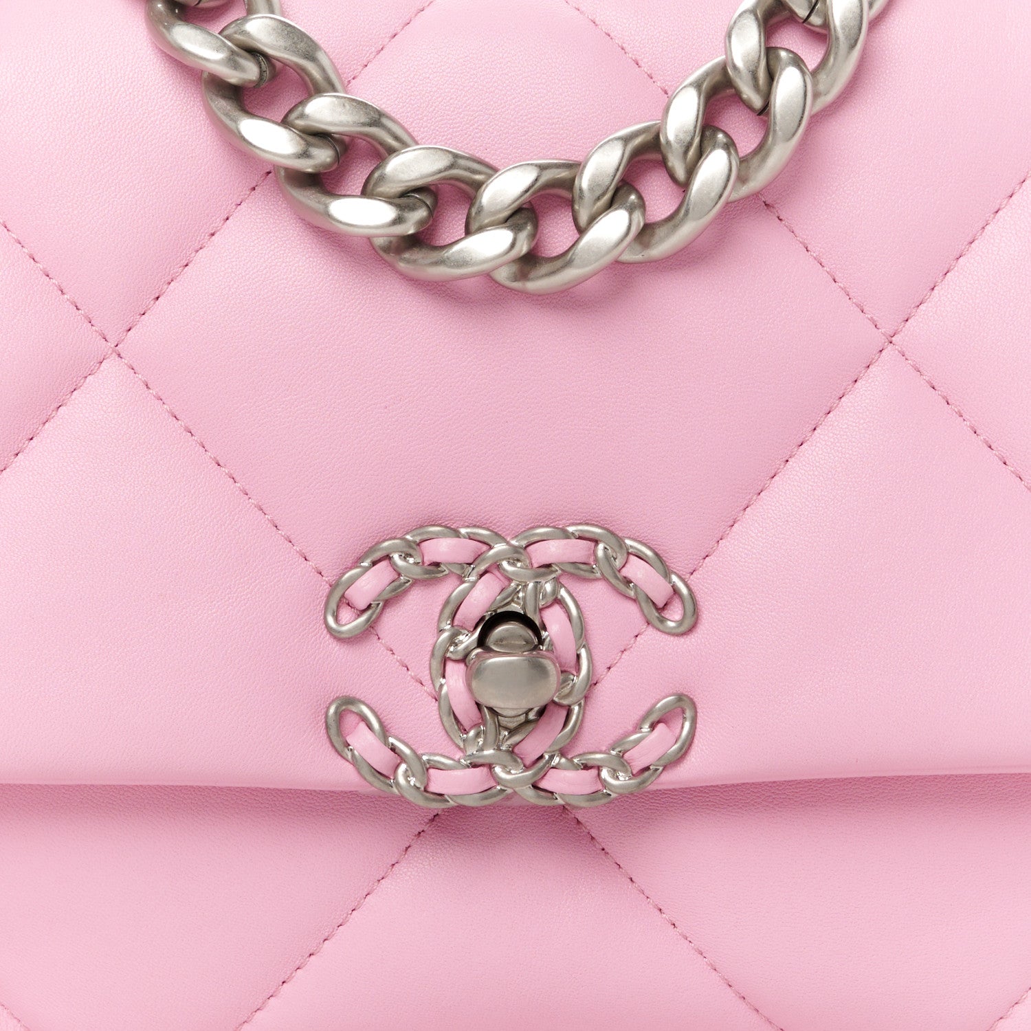 Chanel Lambskin Quilted Medium Chanel 19 Flap Pink 8 of 10