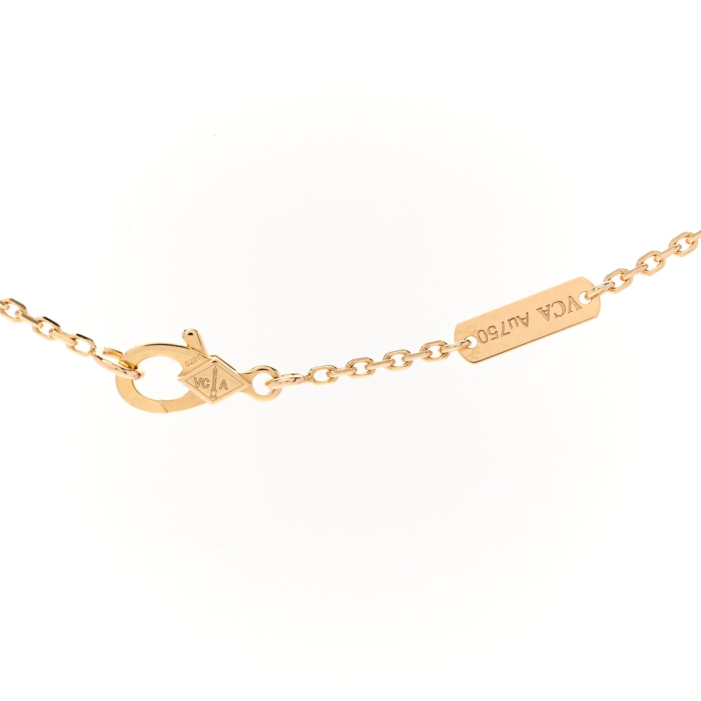 18K Yellow Gold Black Onyx Vintage Alhambra Pendant Necklace