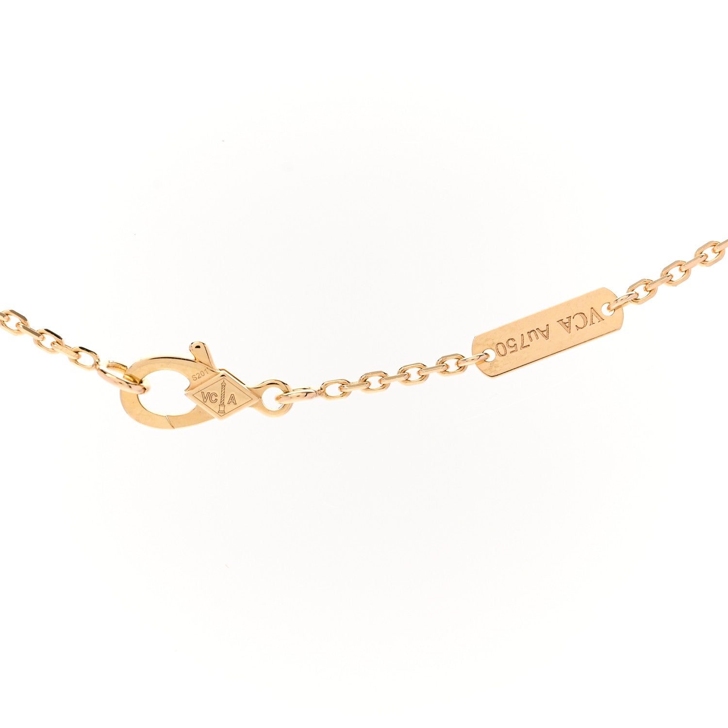 Van Cleef & Arpels 18K Yellow Gold Black Onyx Vintage Alhambra Pendant Necklace 4 of 6