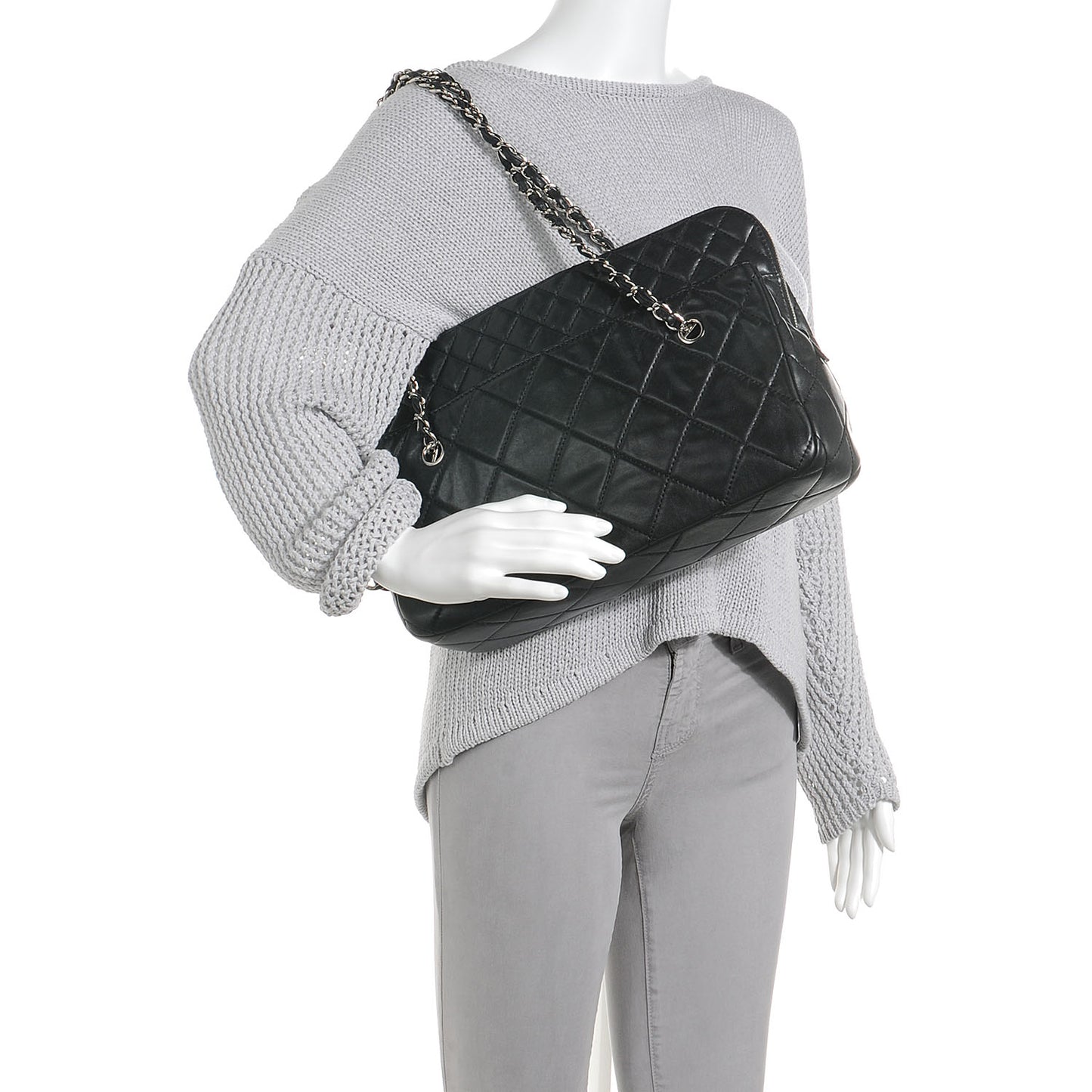 Calfskin Quilted In the Business Tote Black