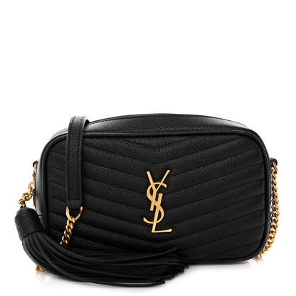Saint Laurent Grain De Poudre Matelasse Monogram Mini Lou Camera Bag Black 1 of 9