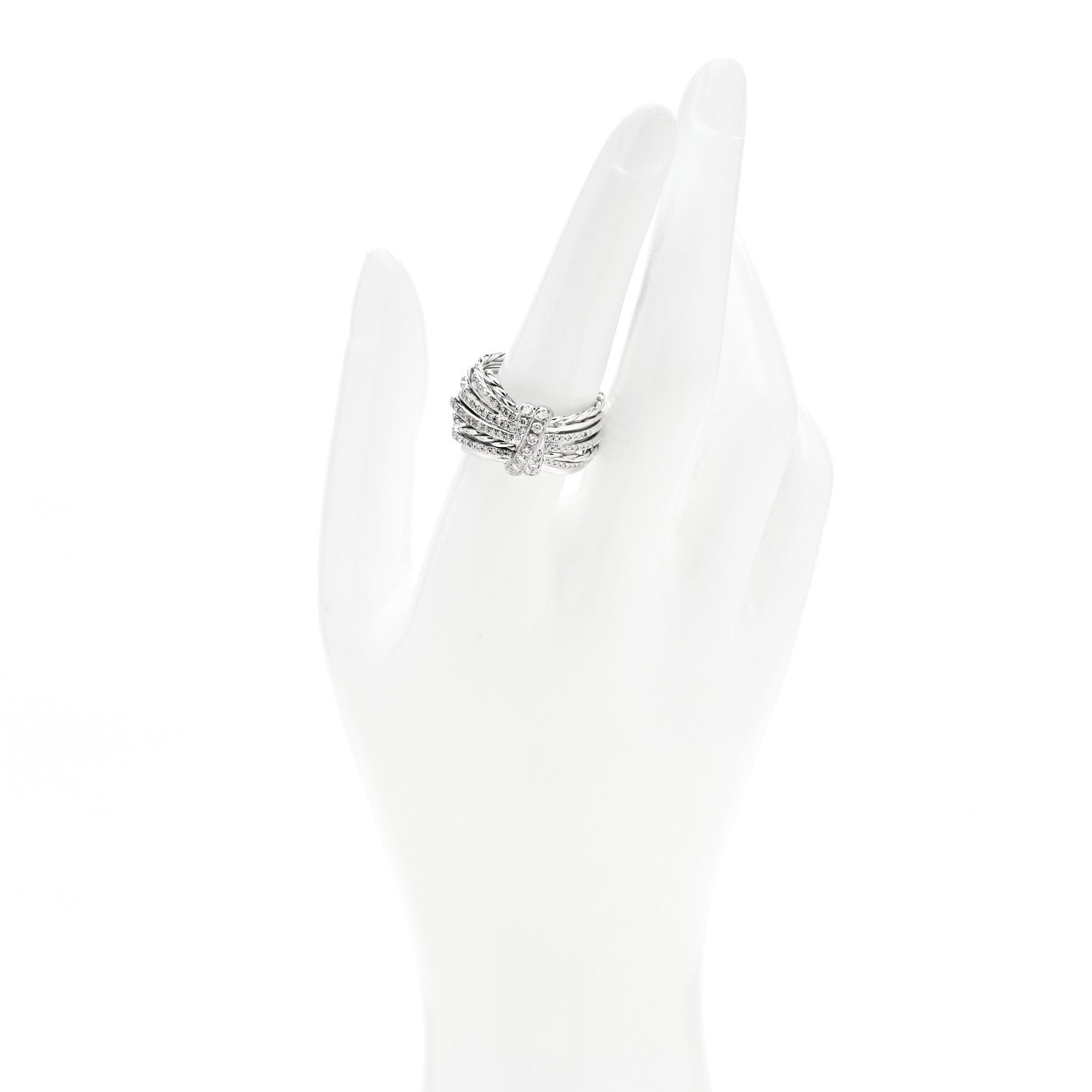 David Yurman Sterling Silver Diamond Angelika Ring 57 8 2 of 6